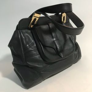 Chloe satchel bag in textured black leather